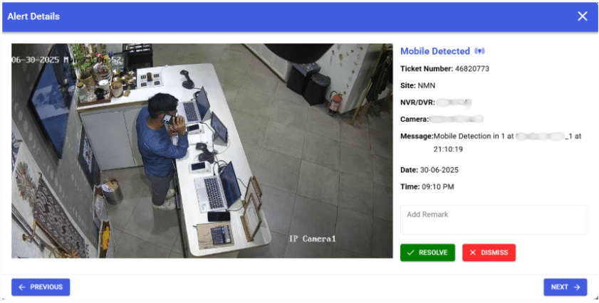 alert ticket at agrex.ai dashboard